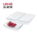 LeHe Housewares Microwave Oven Safe Food Storage Glass Bakeware with Lid